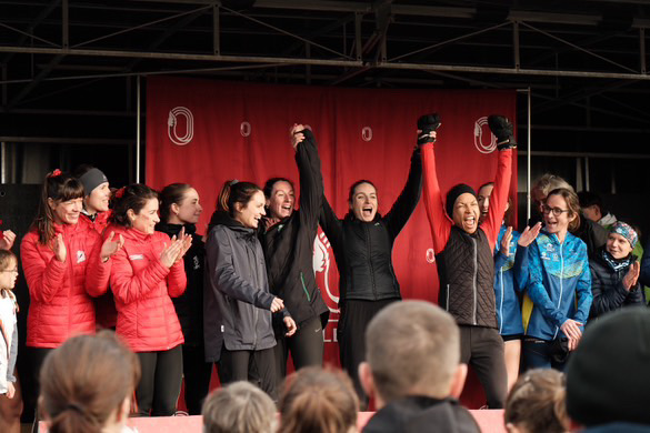 Podium élites F cross long championnes interrégionales 2025 à Combourg